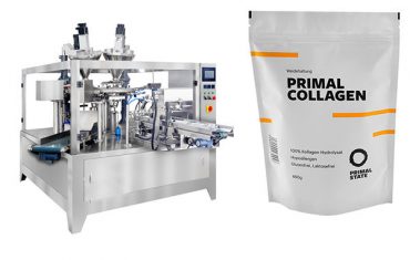 Fermuarli doy sumkasi uchun avtomatik kukunli qadoqlash mashinasi